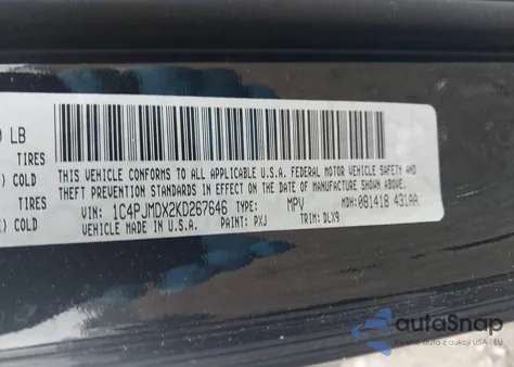 2019 Jeep Cherokee Limited 4X4 z USA, uszkodzony, nr VIN 1C4PJMDX2KD267646